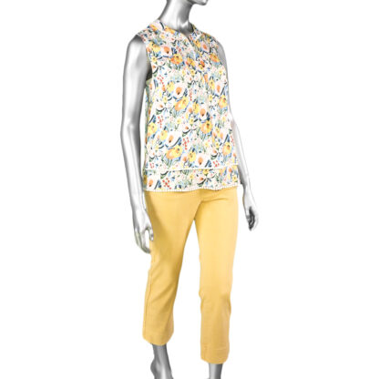Tribal Blouse with Tuck Pleats- Warm Sunset. Tribal Style: 6134O-1424-2851