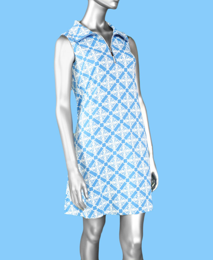 Lulu-B Swing Dress Peri & White .  Style: SPX4427P GPR