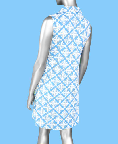 Lulu-B Swing Dress Peri & White .  Style: SPX4427P GPR back