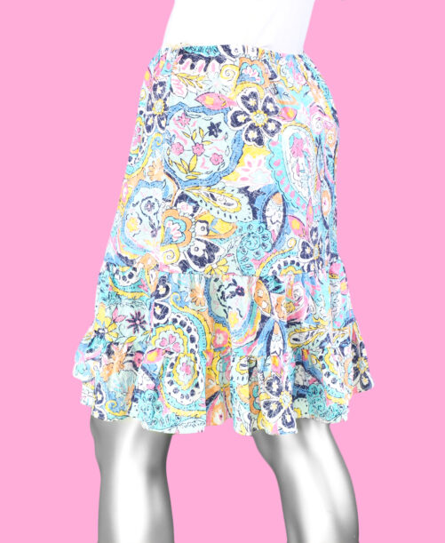 Escape Crinkle Tiered Skirt- Multi Paisley back