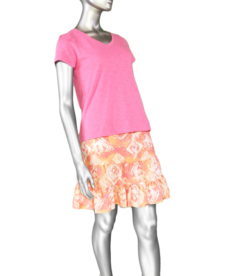 Escape Crinkle Tiered Skirt- Flamingo .  Escape Style: 51732