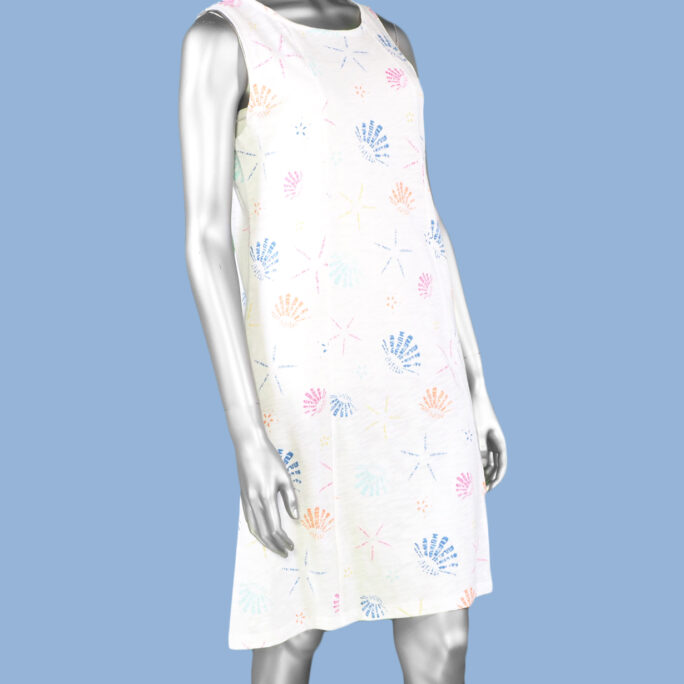 Escape Cotton Slub Tank Dress- Multi White .  Escape Style: 81101