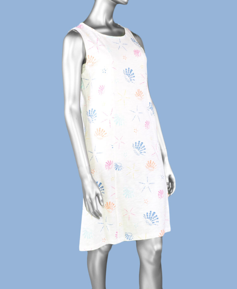 Escape Cotton Slub Tank Dress- Multi White .  Escape Style: 81101
