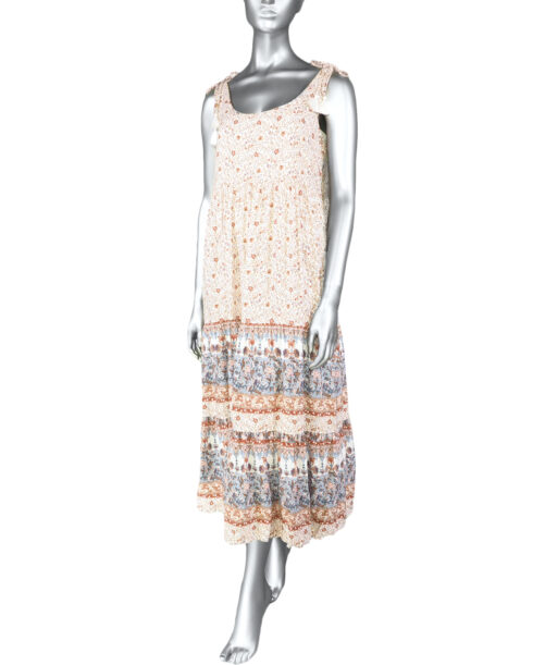 Tribal Border Print Maxi Dress- Warm Sand . Tribal Style: 7279O-729-2842