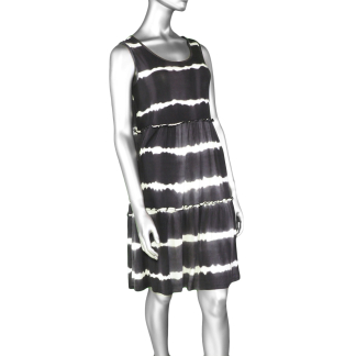 Tribal Sleeveless Dress with Flounce- Black .  Tribal Style: 6963O-4395-0002