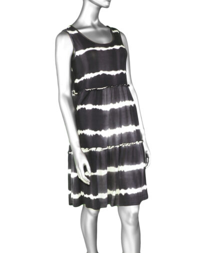 Tribal Sleeveless Dress with Flounce- Black .  Tribal Style: 6963O-4395-0002