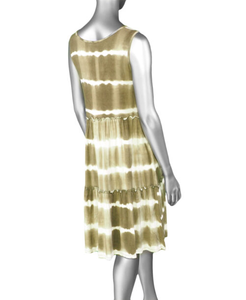 Tribal Sleeveless Dress with Flounce- Palm Leaf . Tribal Style: 6963O-4395-2850 Back