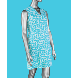 Lulu-B Sleeveless Scallop Neckline Dress- Tahitian Turquoise .  SPX4519P GFNT.
