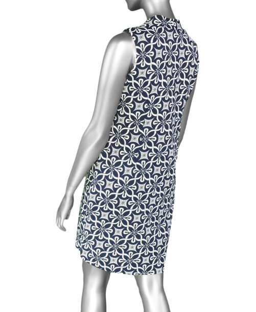 Lulu-B Sleeveless Scallop Neckline Dress- Tahitian Navy .  SPX4519P GFNV .Back