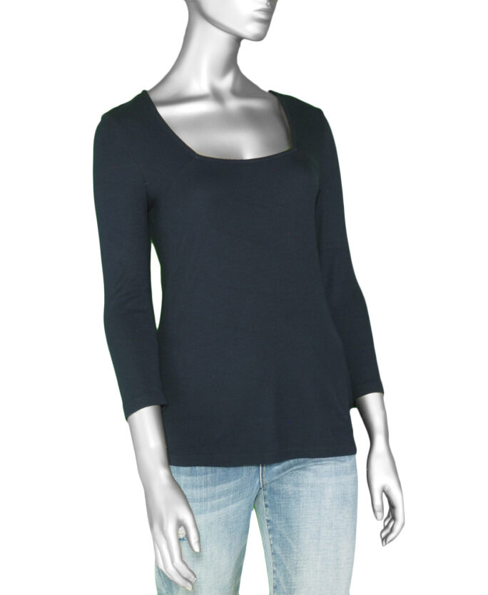 Liverpool Square Neck 3/4 Sleeve- Navy .  Style: LM8644K40