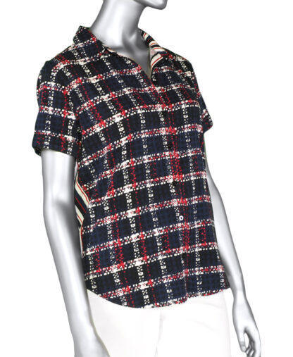 Liverpool Roll Sleeve Blouse- Navy .  Style: LM8723