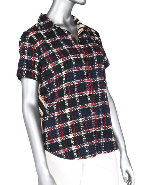 Liverpool Roll Sleeve Blouse- Navy .  Style: LM8723