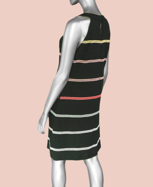Tribal Halter Dress with Multi-Tape- Black.  Tribal Style: 826O-3223-0002 Rear