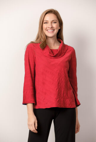 Habitat Cascade Cotton Cowl Neck Swing Tee- Scarlett .  Style: 16321