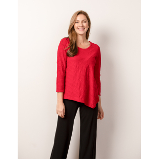 Habitat Cascade Cotton Asymmetrical Tee- Scarlett . Style: 16334