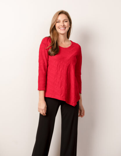 Habitat Cascade Cotton Asymmetrical Tee- Scarlett . Style: 16334