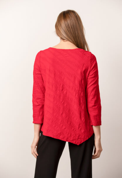 Habitat Cascade Cotton Asymmetrical Tee- Scarlett . Style: 16334 back