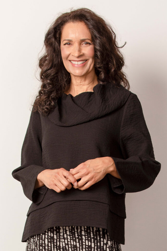 Habitat Express Solid Drape Pullover- Black .  Style: 30623 