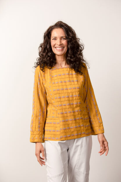 Habitat Lima Weave Pocket Pullover- Ochre . Habitat Style: 46623