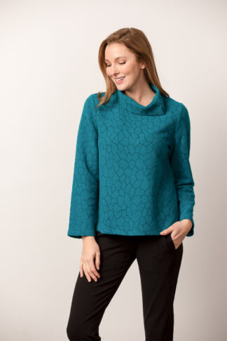 Habitat Honeycomb Jacquard Pullover- Teal .  Habitat Style: 47910