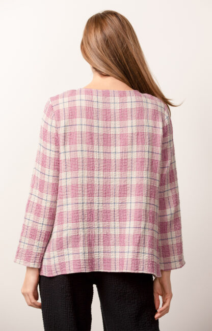 Habitat Plaid Pocket Pull Over- Mulberry .  Habitat Style: 76101  Back