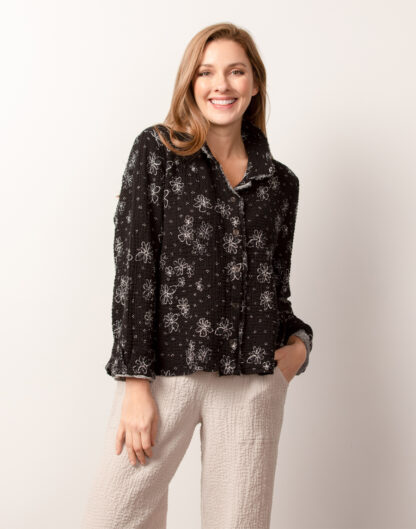 Habitat Flower Shape Shirt- Black .  Habitat Style: 77212