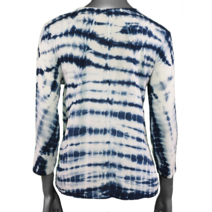 Tribal Woven front Tie Dye Top- Dark Ocean - Image 2