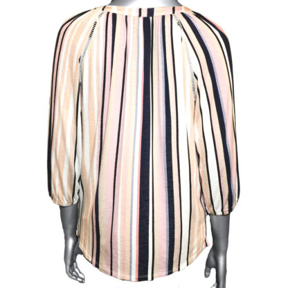 Tribal 3/4-Sleeve Henley Top- Lilac - Image 2