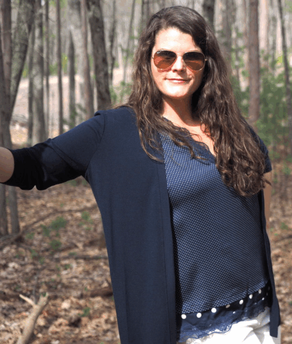 Tribal Sleeveless Blouse - Blue Night