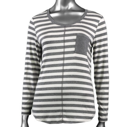 Tribal Women's Long Sleeve Top with Pocket Charcoal Mix