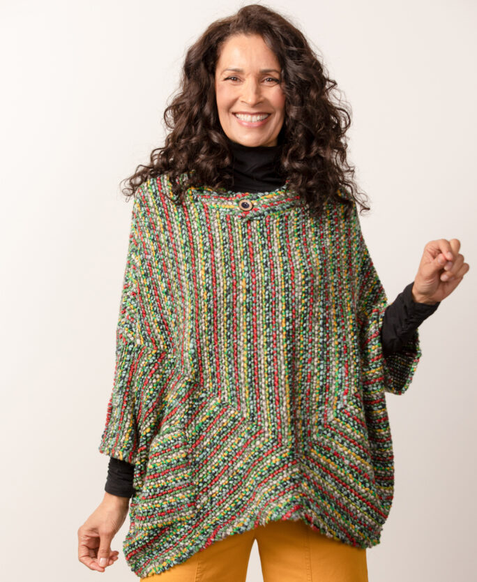 Habitat Tweed Fleece Poncho- Multi .  Habitat Style: 47133