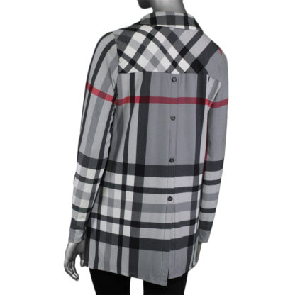 Michael Tyler Tab-Sleeve Grey Plaid Shirt - Image 2