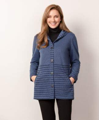 Habitat Double Face Stripe Hoodie- Indigo . Habitat Style: 51451