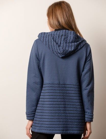 Habitat Double Face Stripe Hoodie- Indigo . Habitat Style: 51451 Back