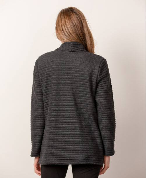 Habitat Fleece Shawl Jacket- Black . Habitat Style: 52312 Back