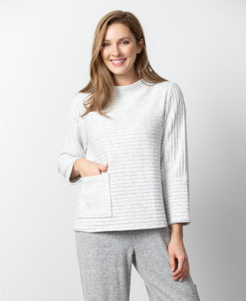 Habitat Pleated Fleece Pullover- Winter White . Habitat Style: 52329