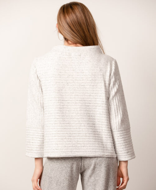Habitat Pleated Fleece Pullover- Winter White . Habitat Style: 52329 back