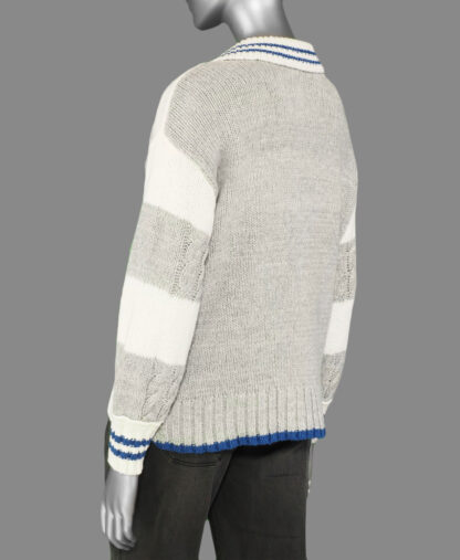 Tribal Polo Sweater- Light Grey Mix . Tribal Style: 1164O-4492-141A Back