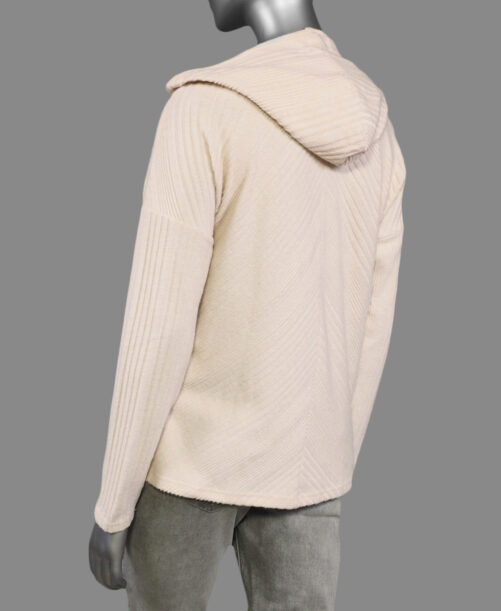 Tribal Hooded Mitered Top- Oatmeal .  Tribal Style: 1037O-3576-0052 Back