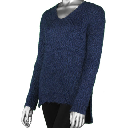 Tribal Women's Long Sleeve V-Neck Sweater- Dark Marine