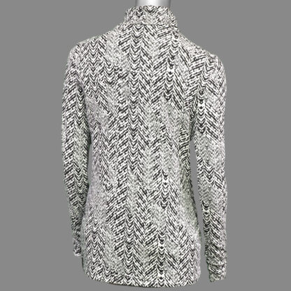 Tribal Turtle-Neck Top Black & Cream - Image 2
