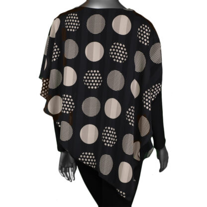 Michael Tyler Long-Sleeve Top with Overlay Black/Beige - Image 2