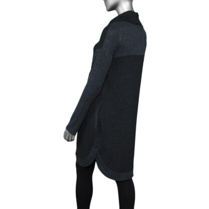 Tribal Cowl Neck Dress with Pockets - Black - Image 2