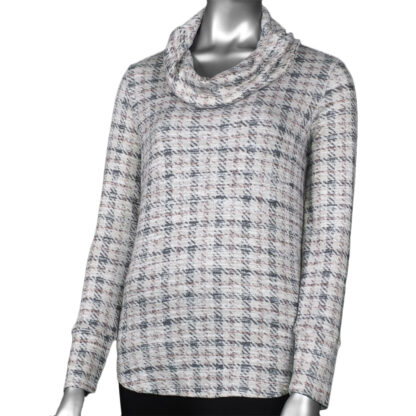 Tribal Houndstooth Cowl Neck