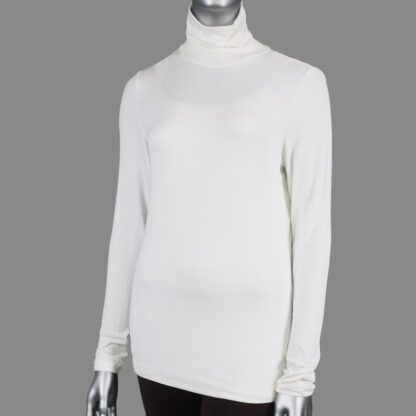 Tribal Women's Long Sleeve Turtle Neck Top- Cream