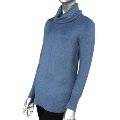 Tribal Women's Cowl Neck Sweater- H. China Blue