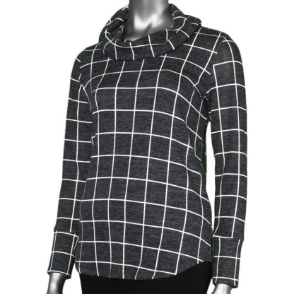 Tribal Window-Pane Cowl Neck
