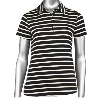 Tribal Women's Short Sleeve Printed Golf Polo Black