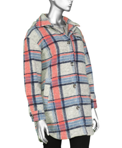 Tribal Jacket with Detachable Hood- Grey Mix. Tribal Style: 1173O-3663-0266