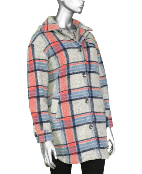 Tribal Jacket with Detachable Hood- Grey Mix. Tribal Style: 1173O-3663-0266